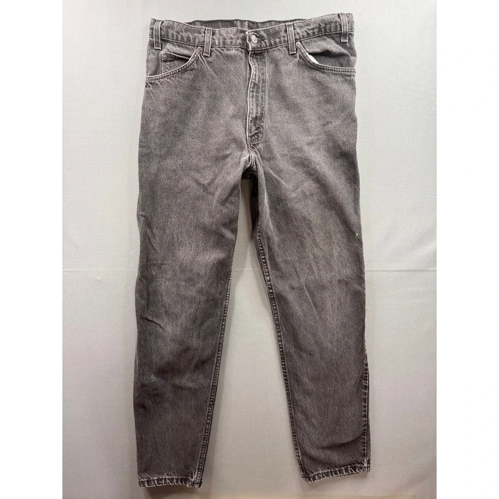 Levi's‎ 550 Relaxed Fit Tapered Leg Jeans Mens 36x32 Black Orange Tab Vintage